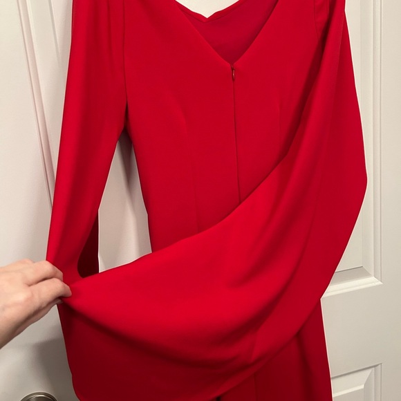 BETSY & ADAM Drape Back Red Dress BNWT Size 4 - Picture 5 of 7